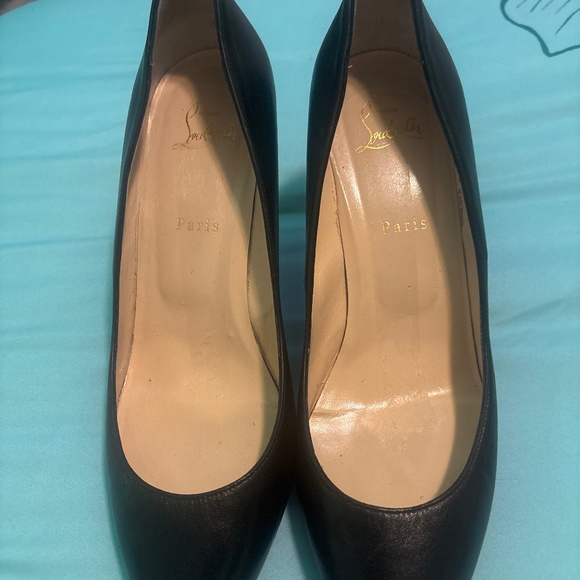 Christian Louboutin Shoes - Black leather almond toe, Christian Louboutin shoes